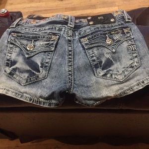 Get ready for summer! Girls Miss Me denim shorts.
